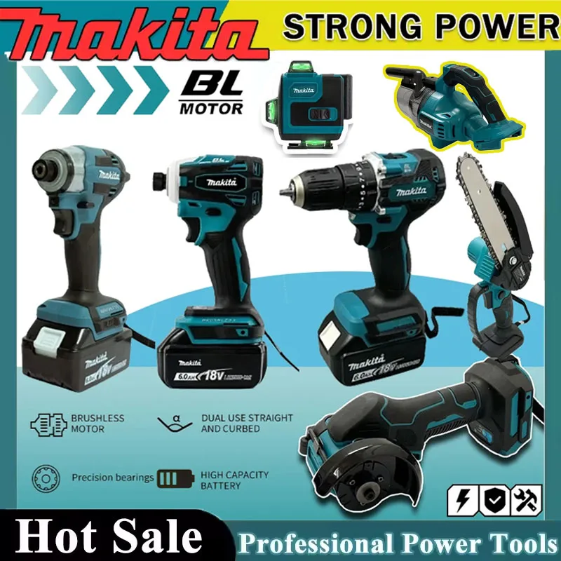 Power Tools Makita Set - Kit di utensili elettrici a batteria