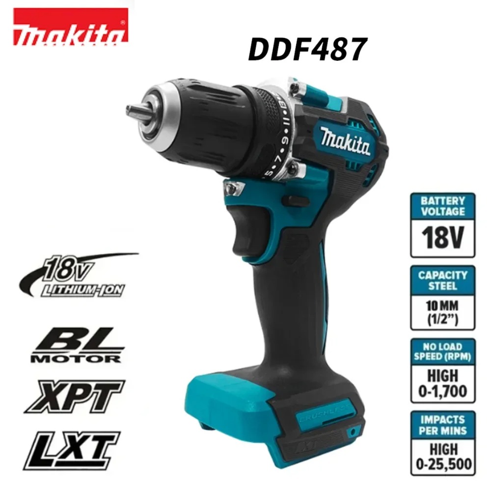Power Tools Makita Set - Makita DDF487 18V Trapano Avvitatore a