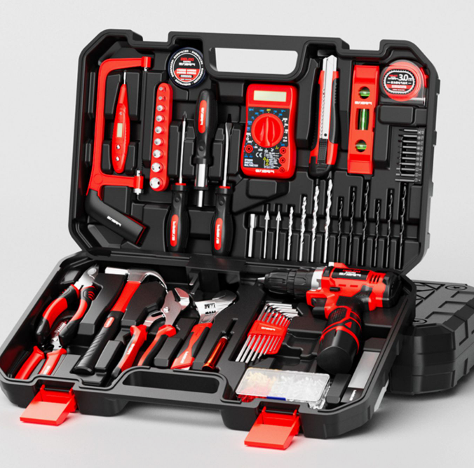 Cordless Drill Driver - Set di Utensili Elettrici Portatili Multi-funzione,