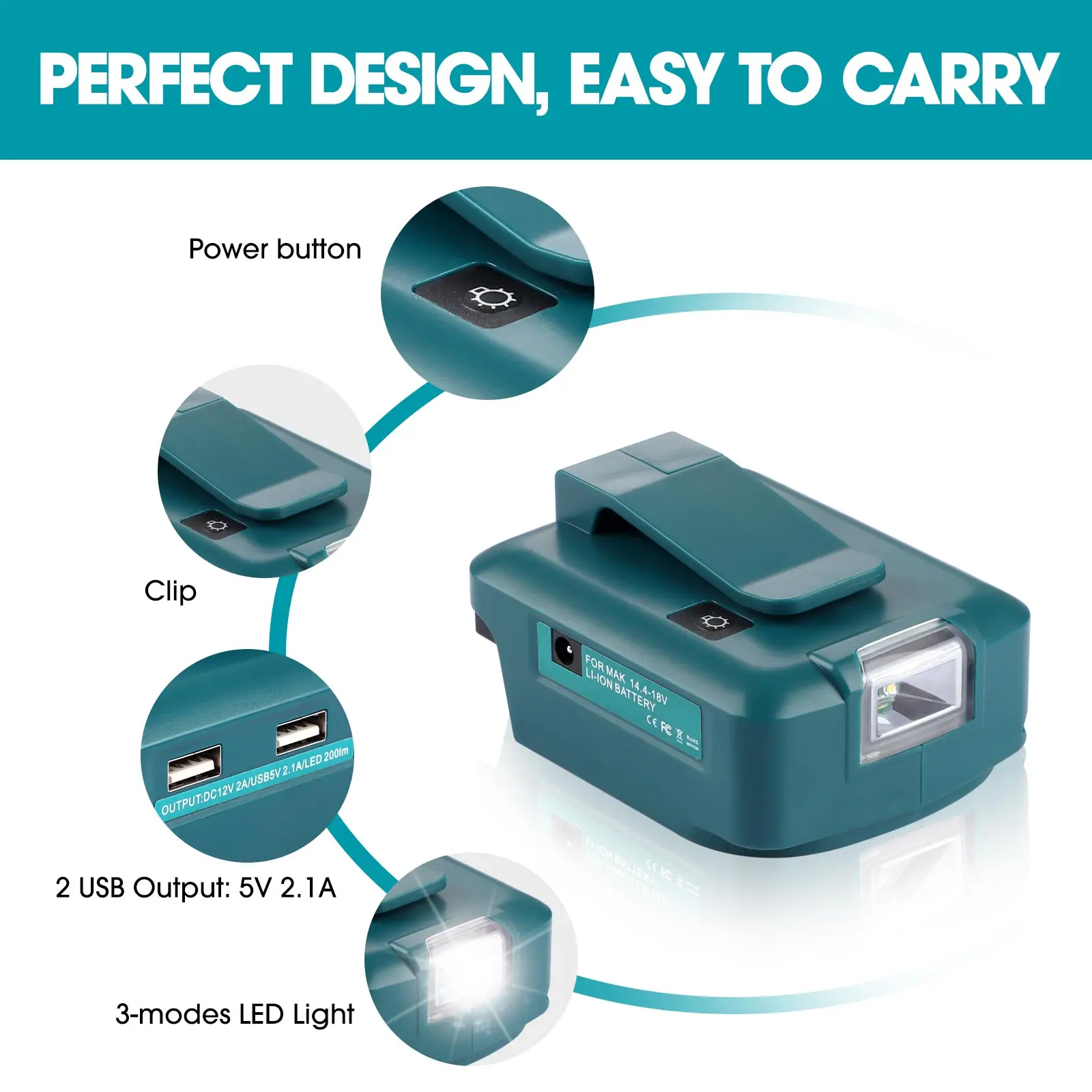 Adattatore con luce con tipo-c - Power Tools Types recensione e prezzo
